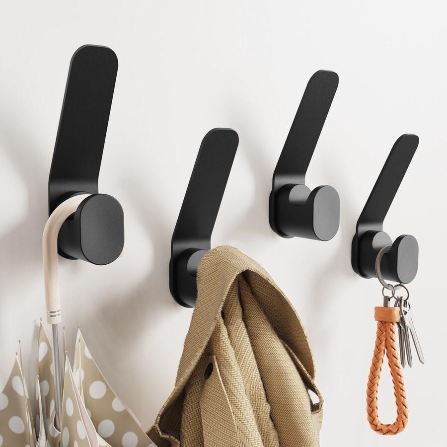 Kapanou Kleerhaken Wandgemonteerde set van 8 duurzame metalen kleerhaken Badkamer slaapkamer hal voor het ophangen van jassen handdoeken hoeden