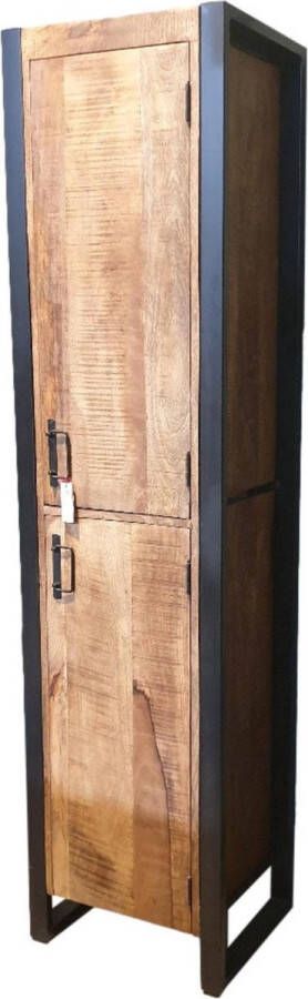 Kapstokfabriek Britt Kast Mangohout Matzwart Staal 50x40x200
