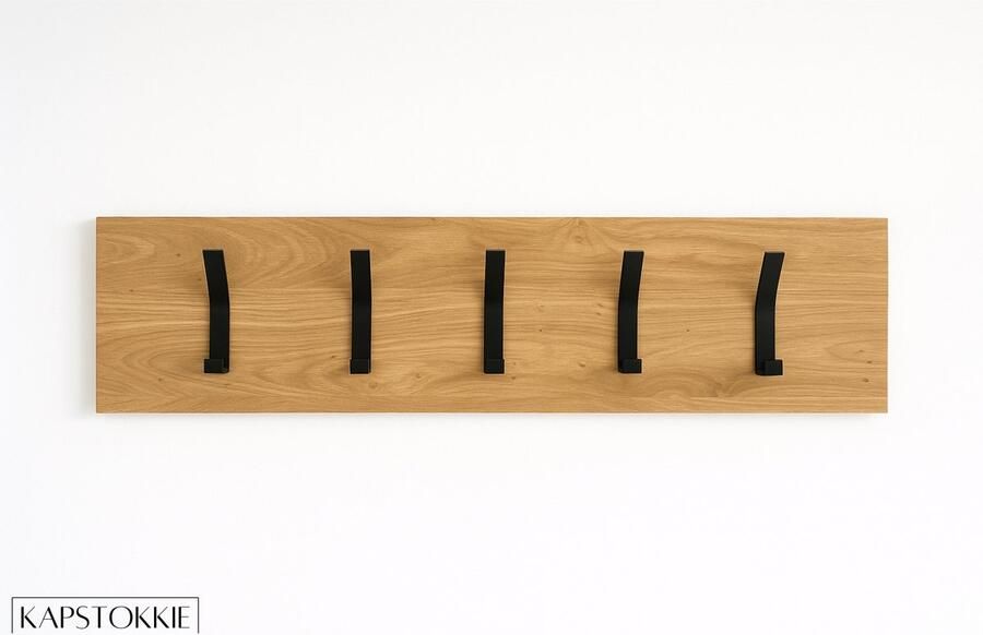 KAPSTOKKIE Luxe kapstok Wandkapstok Kapstok hout Eikenhout Wandkapstok hout 5 haken
