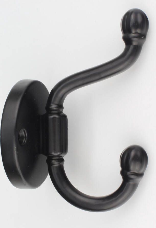 Kapstokschuur.nl Plafondhaak Zwart Anker Jashaak Kapstok haak met 2 haken Wandhaak Ophanghaak Kledinghaak Kapstok haken Wandkapstok - Foto 5