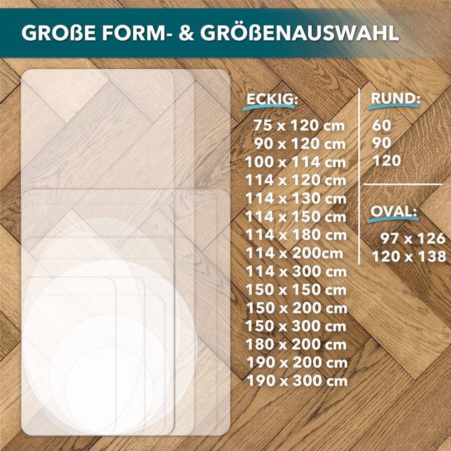 Karat homeliving Bureaustoelmat Voor harde vloeren Polycarbonaat Transparant Rechthoekig 100 x 114 cm