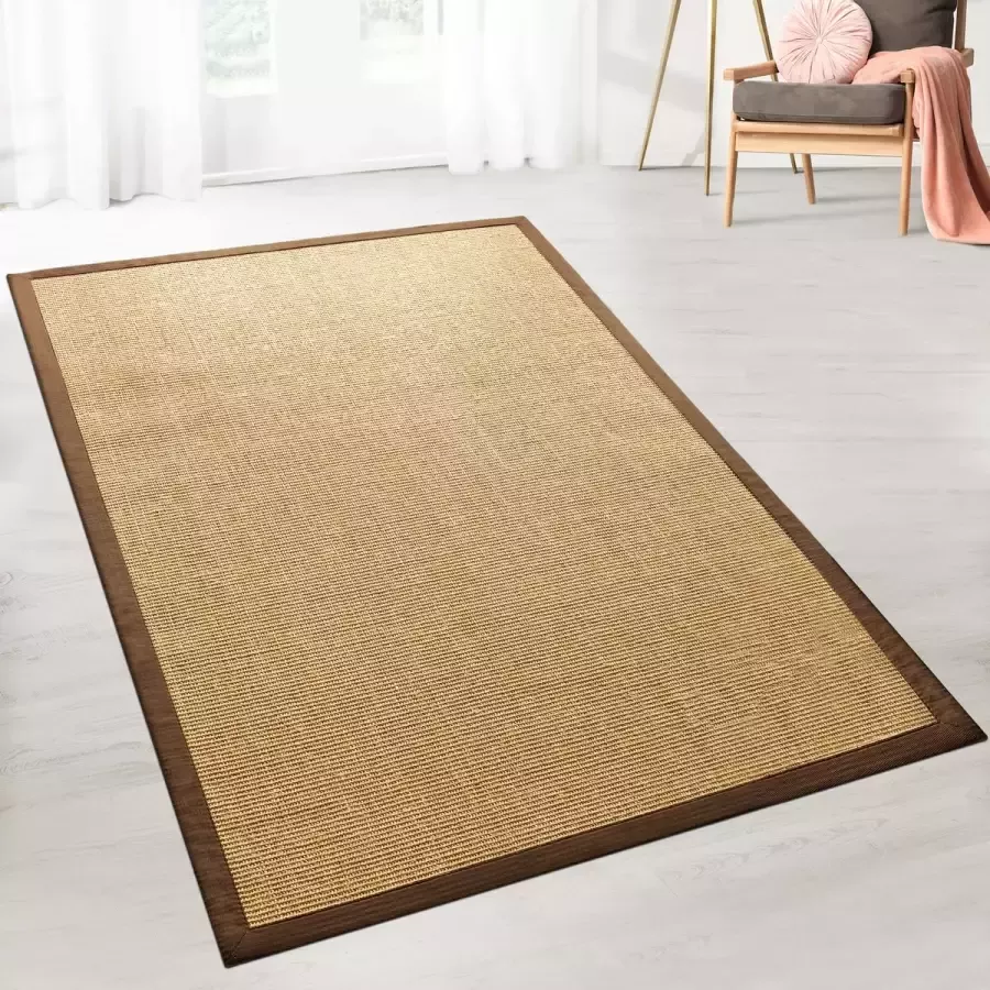 Karat Sisal-Tapijt Vloerkleed Amazonas Kurk Met rand 160 x 230 cm