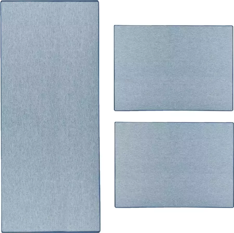 Floordirekt Slaapkamen vloerkleed in Sisal-Optik Sabang 3-Delig Blauw 1 Loper: 67 x 250 cm + 2 Loper: 67 x 140 cm - Foto 2