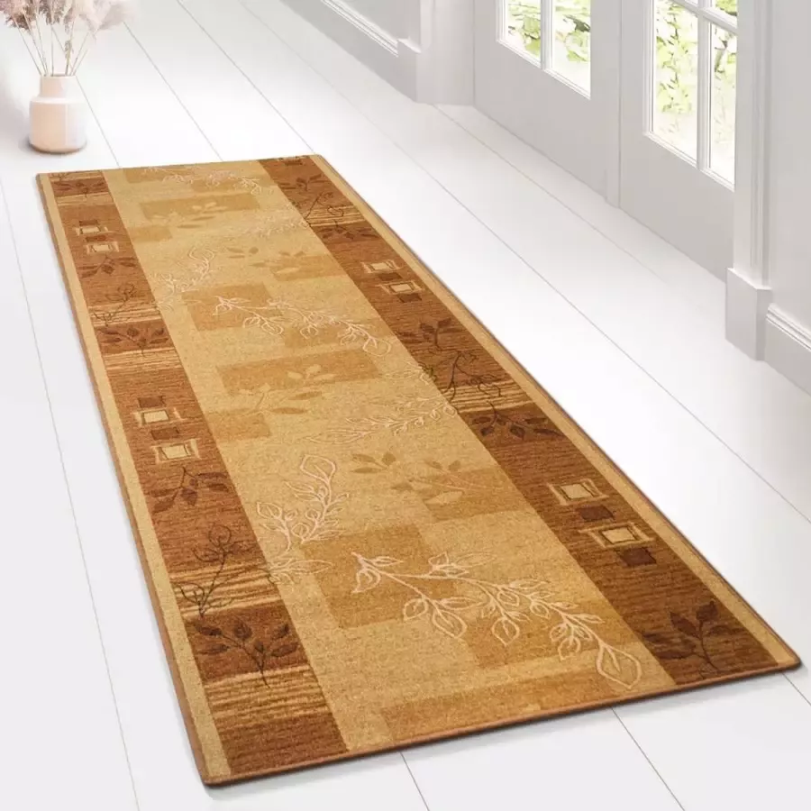 Karat Tapijtloper Keukenloper Vloerkleed Akzent Beige 67 x 200 cm