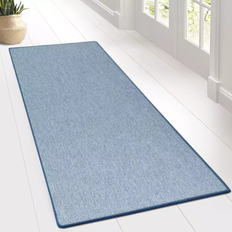 Karat Vloerkleed Tapijt Sabang Sisal uiterlijk Blauw 100 x 200 cm