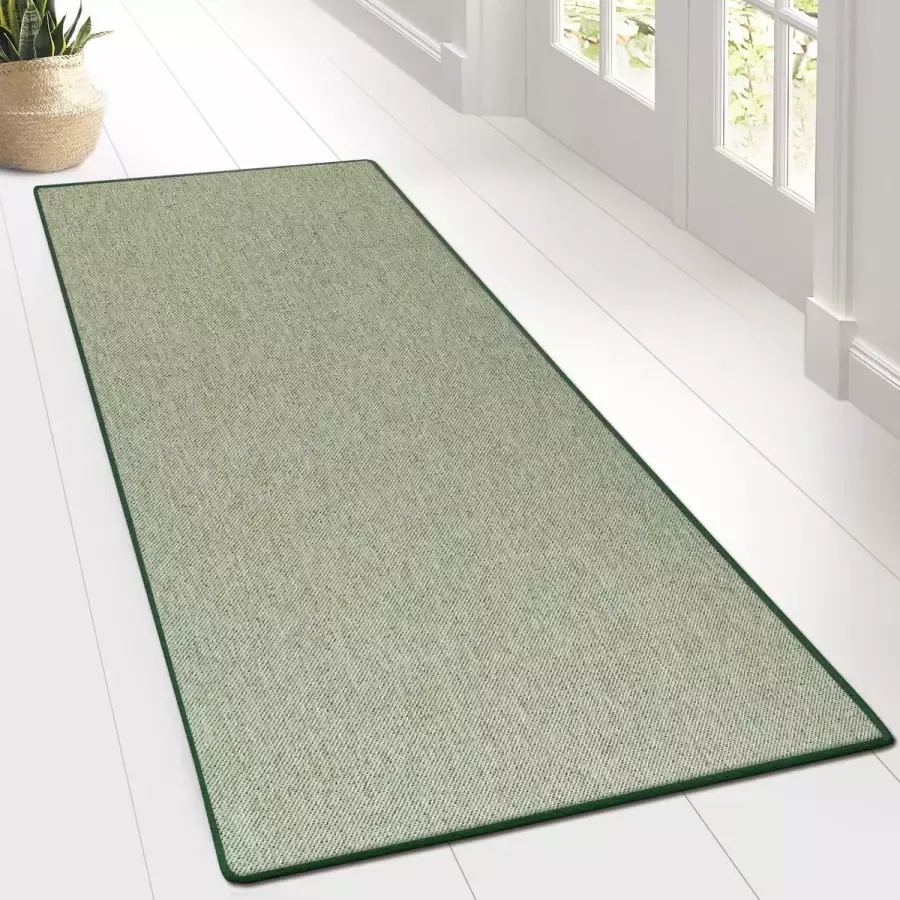 Karat Vloerkleed Tapijt Sabang Sisal uiterlijk Groen 100 x 400 cm