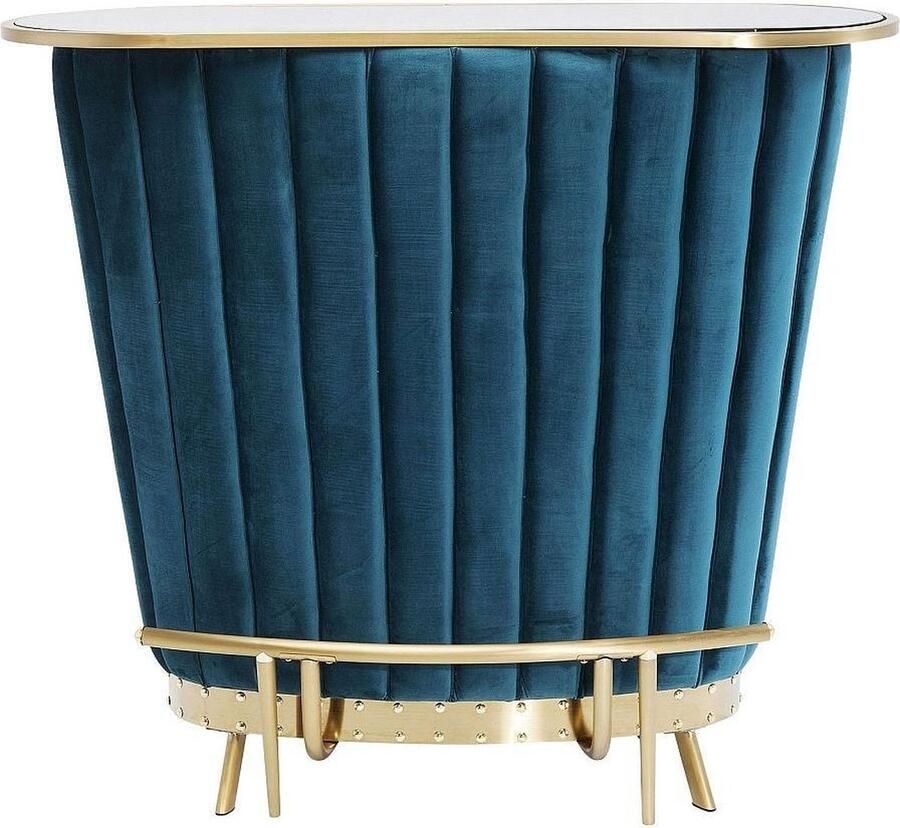Kare Design Bartafel After Work Velvet B120 X D44 X H107 Cm Petrolblauw Fluweel