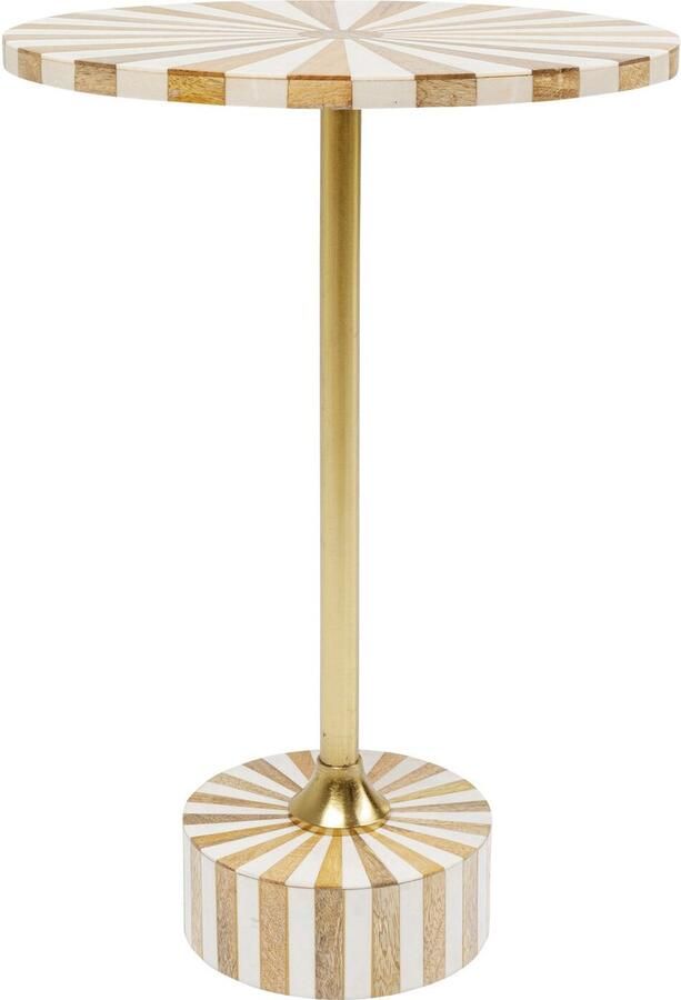 Kare Design Kare Bijzettafel Domero Cirque Gold White Ø40cm