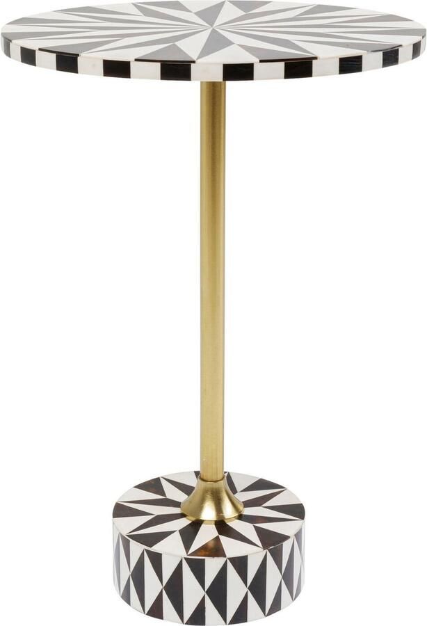 Kare Design Kare Bijzettafel Domero Star Brown White Ø40cm