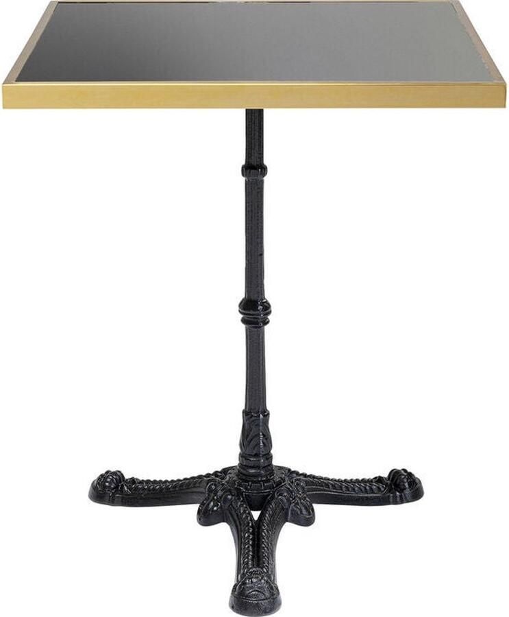 Kare Design Bistro Tafel Kaffeehaus Rim Vierkant Zwart 60x60cm