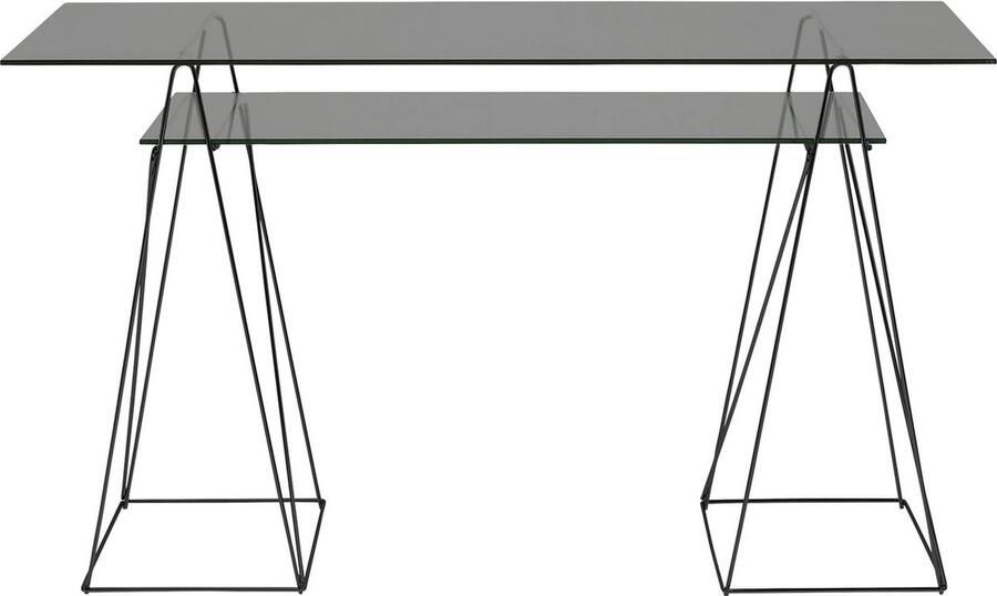 Kare Design Kare Bureau Polar zwart 8mm ESG 135x65cm