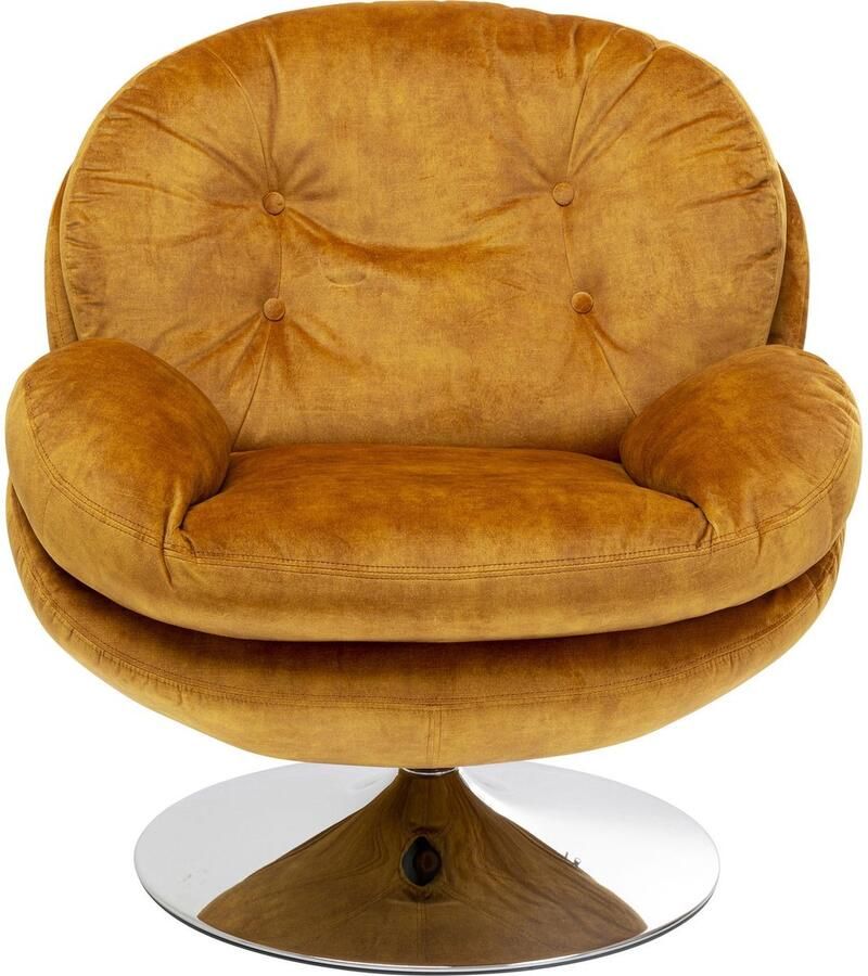 Kare Design Cosy Draaibare Fauteuil Velvet Grijs
