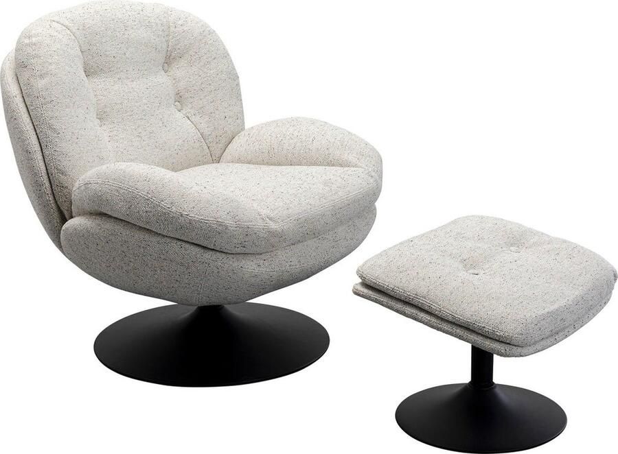 Kare Design Draaifauteuil en Voetsteun Stanford