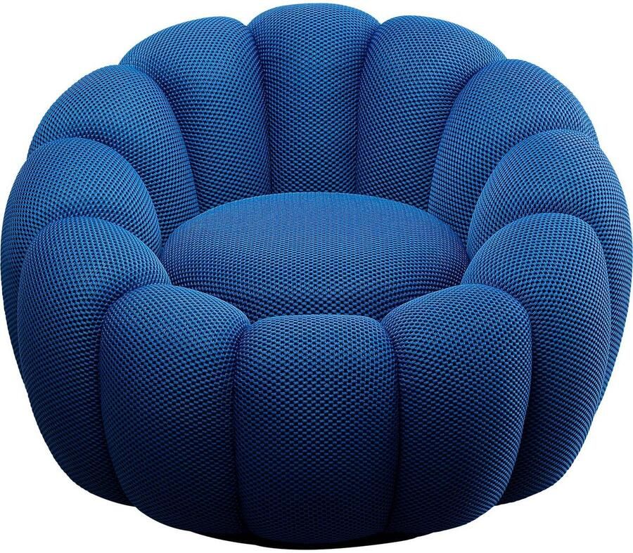 Kare Design Draaifauteuil Peppo Bloom blauw