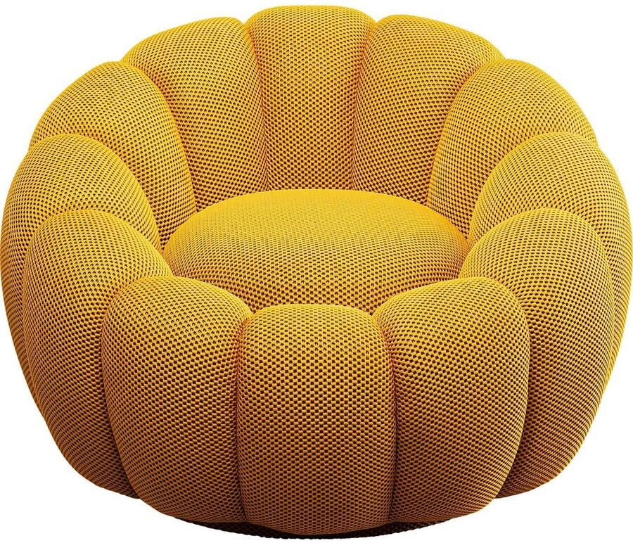 Kare Design Draaifauteuil Peppo Bloom geel