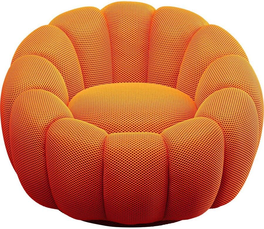 Kare Design Draaifauteuil Peppo Bloom oranje