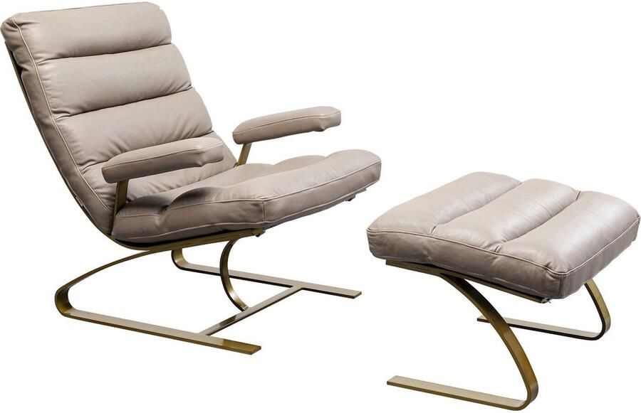 Kare Design Fauteuil en Voetensteun Novel