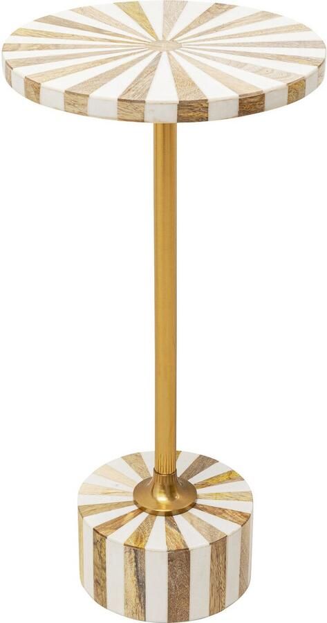 Kare Design Kare Bijzettafel Domero Cirque Gold White Ø25cm