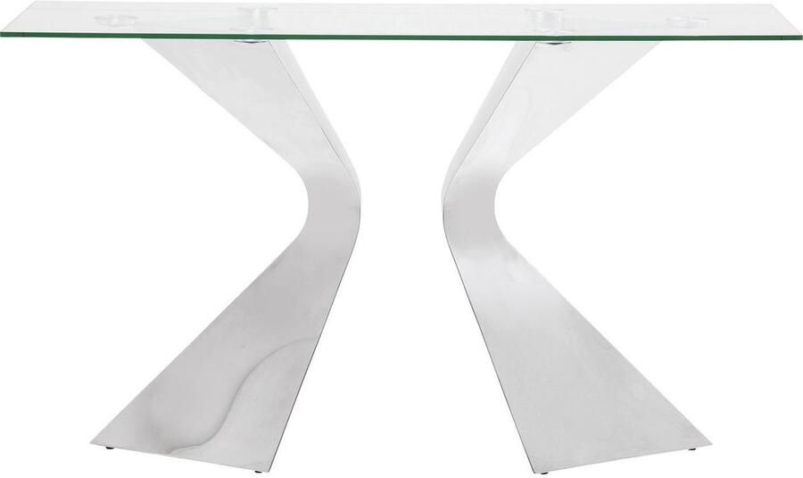Kare Design Gloria Sidetable 140 Cm Helder Glas Chroom