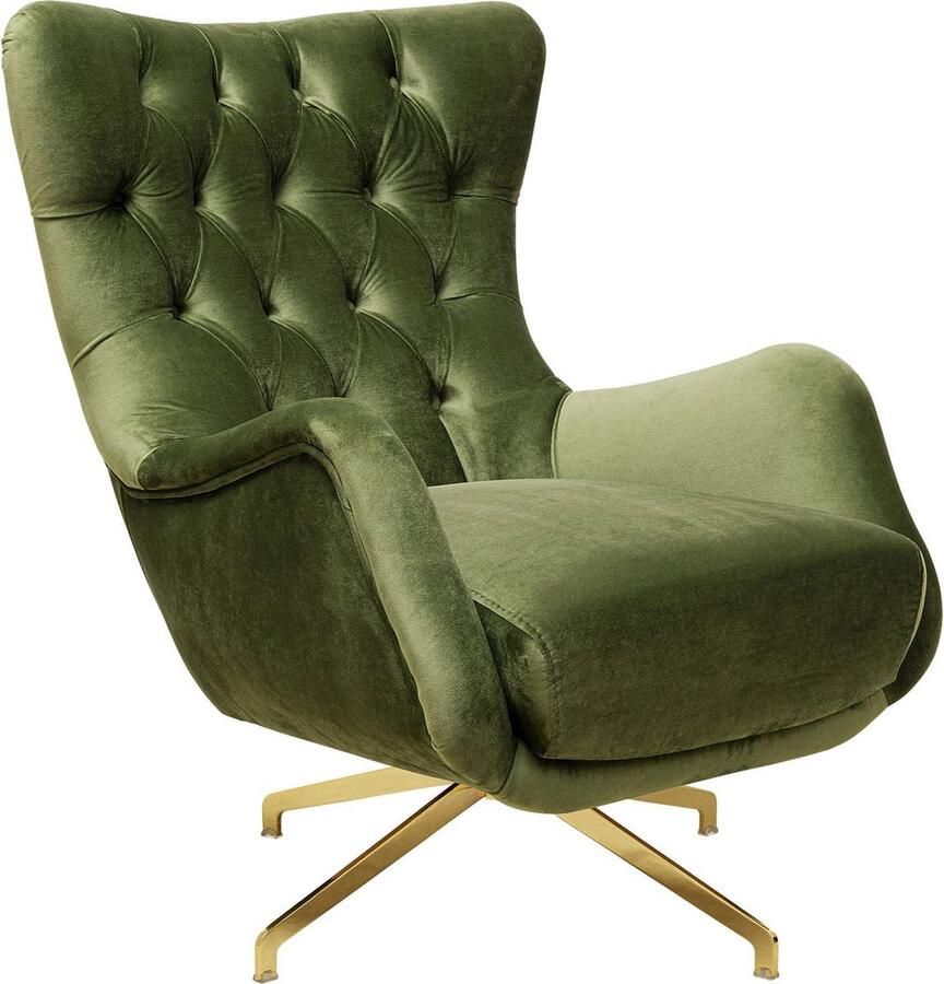 Kare Design Kare Draaifauteuil Bellissima Velvet Green