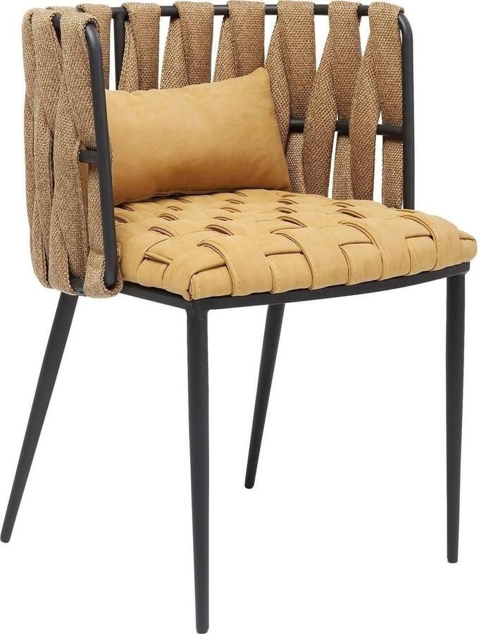 Kare Design Stoel met armleuningen Cheerio geel