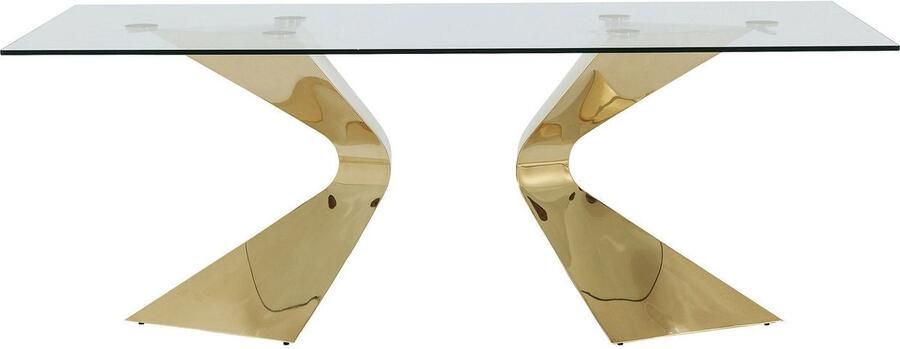 Kare Design Gloria Tafel 200 Cm Helder Glas Goud