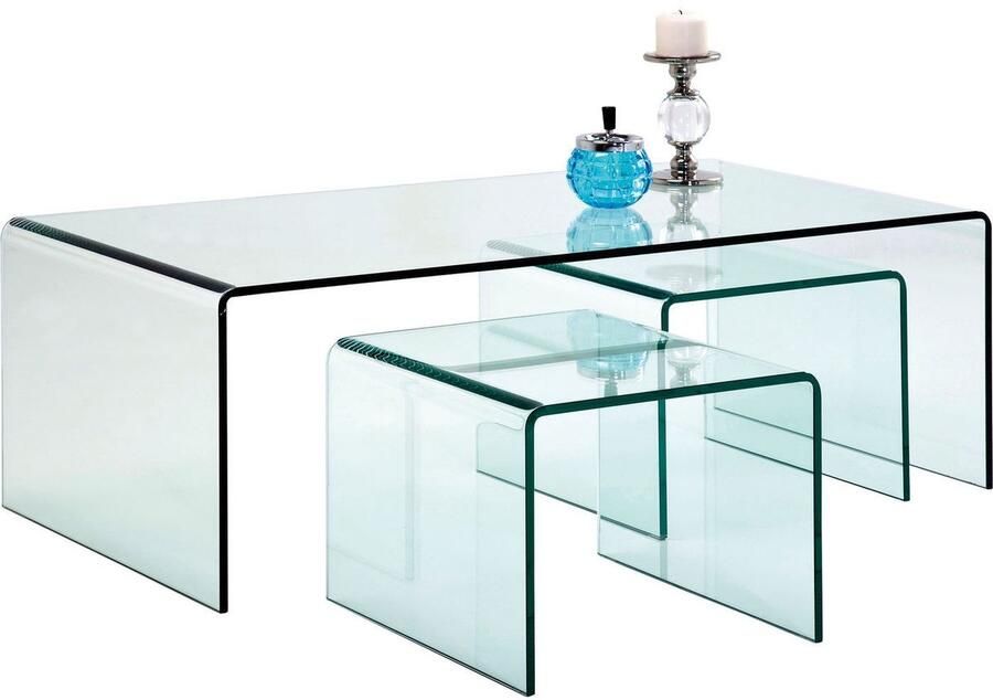 Kare Design Clear Club Salontafel Set Van 3 Helder Glas
