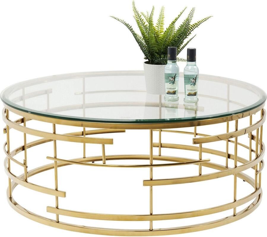 Kare Design Jupiter Salontafel Glas|Goudkleurig Metaal
