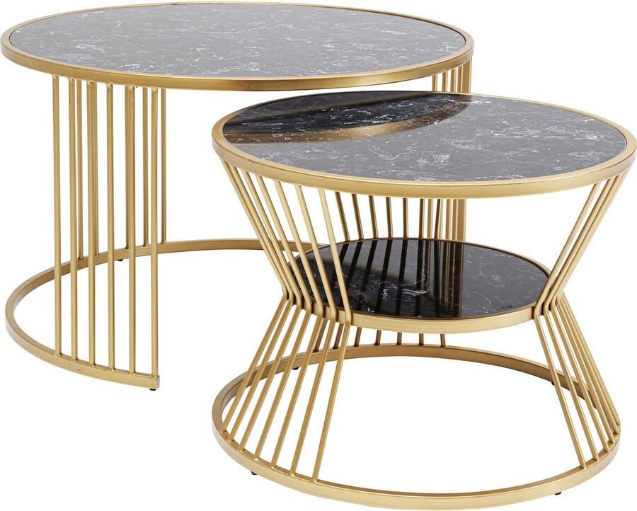 Kare Design Salontafel Roma (2|Set) zwart goud