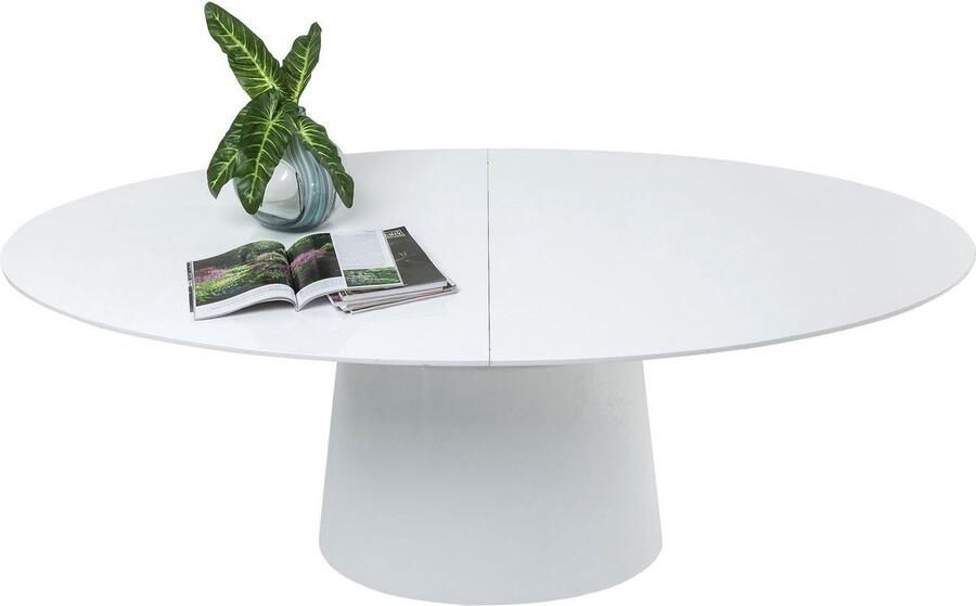 Kare Design Uitschuifbare eettafel Benvenuto ovaal mat wit