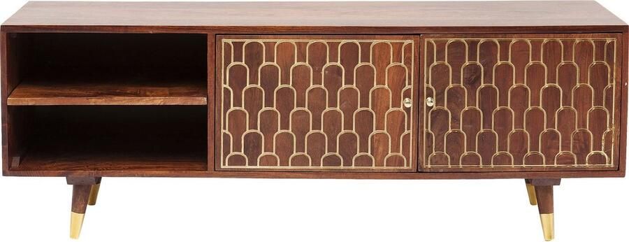 Kare Design Muskat TV-Meubel 2-Deurs B140 X D35 X H50 Cm Bruin Mangohout