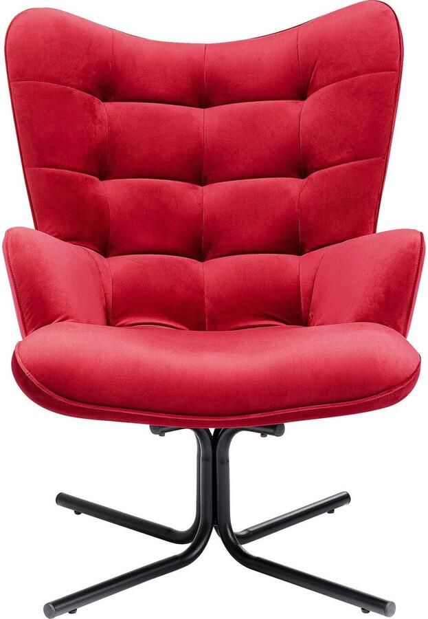 Kare Design Oscar Velvet Fauteuil Fluweel Rood