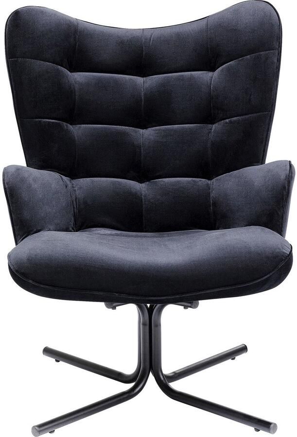 Kare Design Oscar Velvet Fauteuil Fluweel Zwart