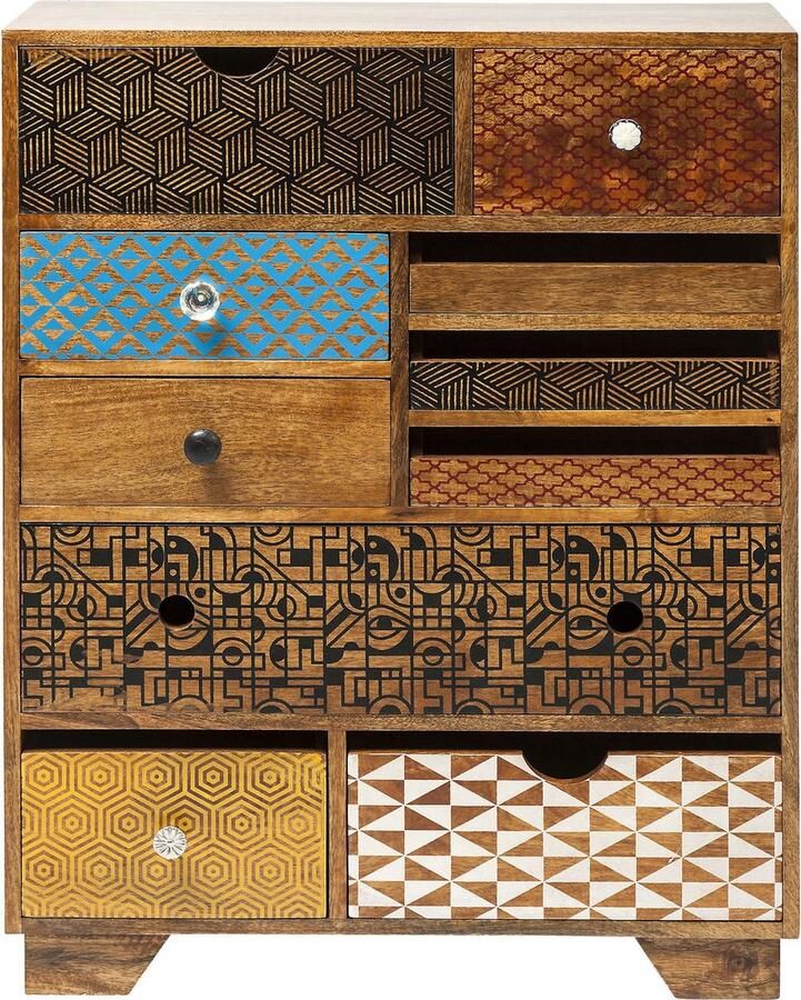 Kare Design SALE Dressoir Soleil 10 Laden L70 X B30 X H90 Cm Mangohout