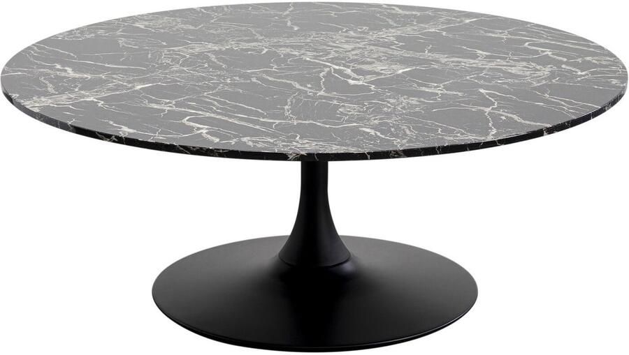 Kare Design Salontafel Schickeria marmerprint zwart Ø110cm