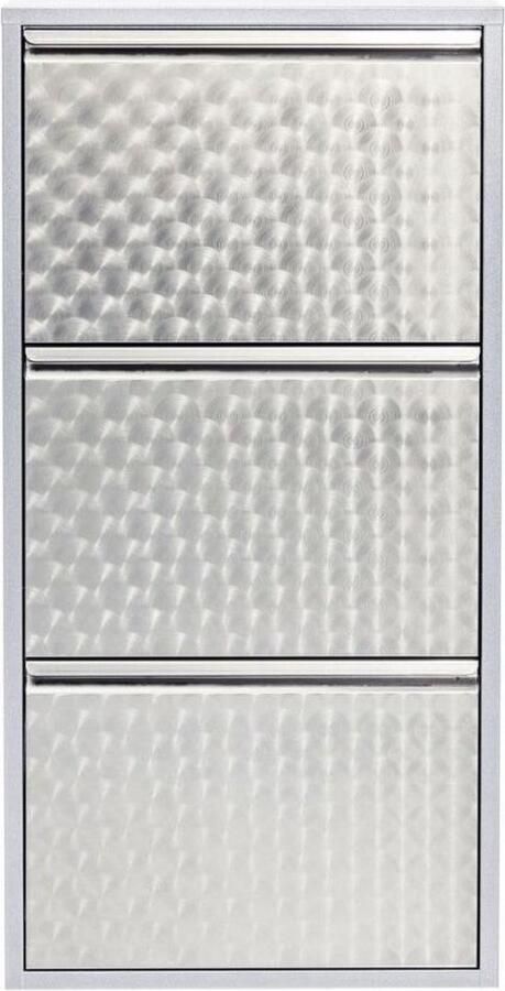 Kare Design Schoenenkast Caruso 3 Silver brushed (MO)