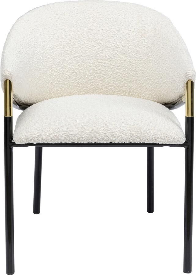 Kare Design Stoel met armleuningen Boulevard Boucle creme