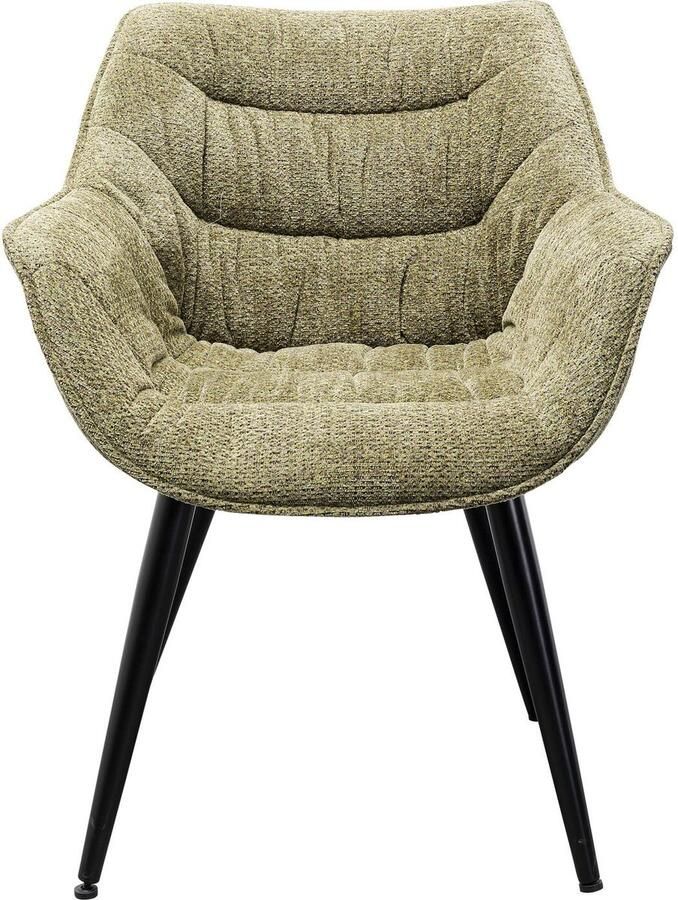 Stoel met armleuningen Thelma Melange groen Kare Design