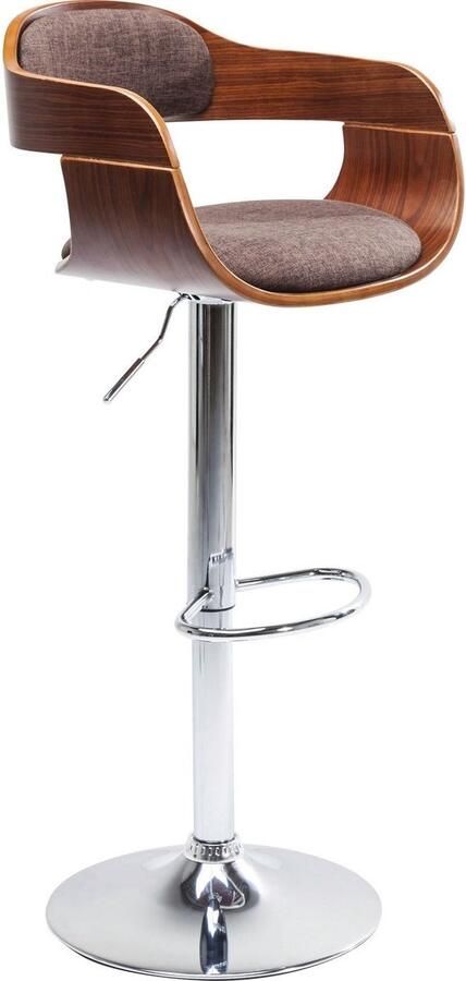 Kare Design Verstelbare Barkruk Monaco Stof Inox Bruin