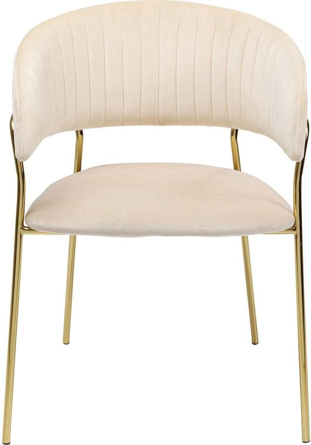 Kare Design Belle stoel armleuningen fluweel creme