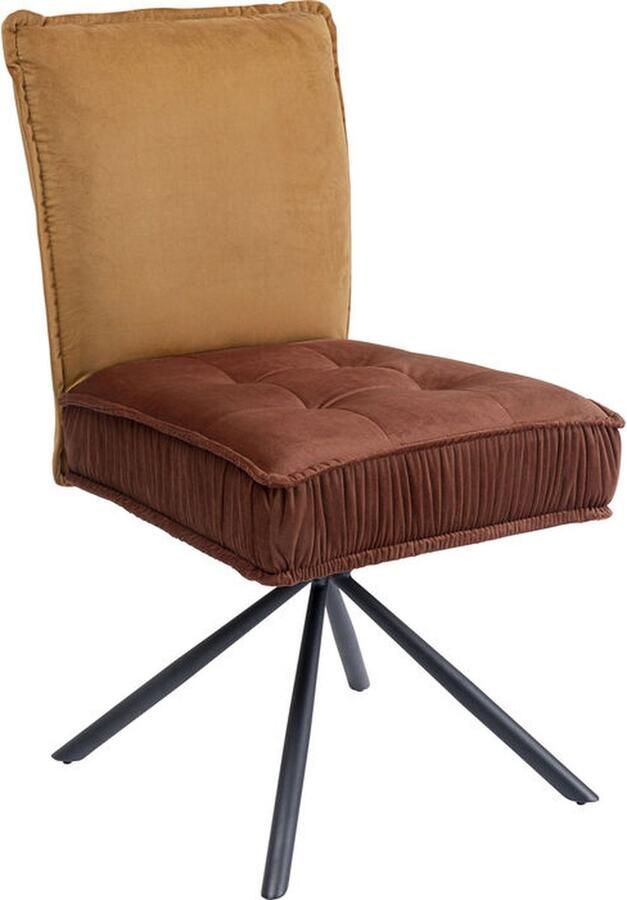 Kare Design Chelsea Velvet Stoel Set Van 2 Bruin Fluweel
