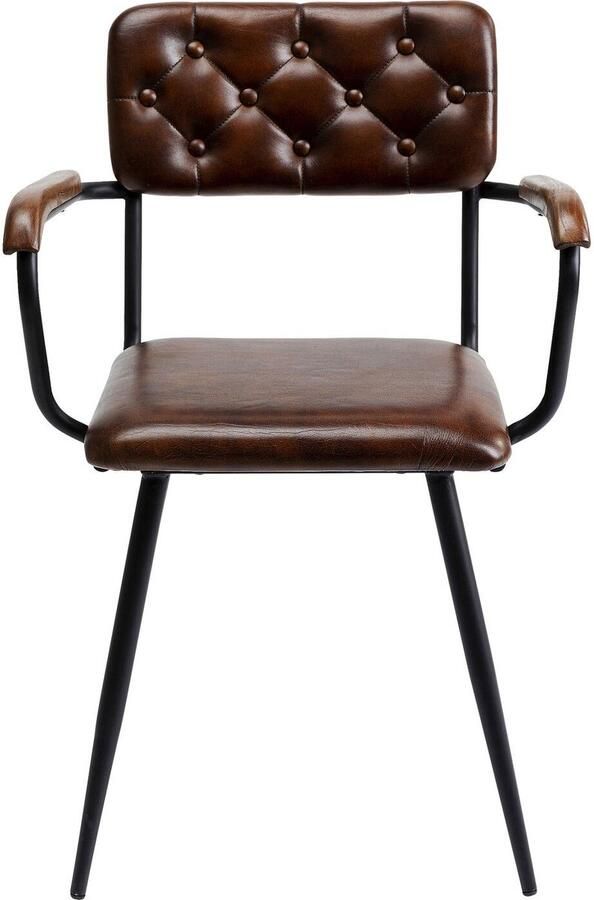 Kare Design Salsa Stoel met armleuningen bruin