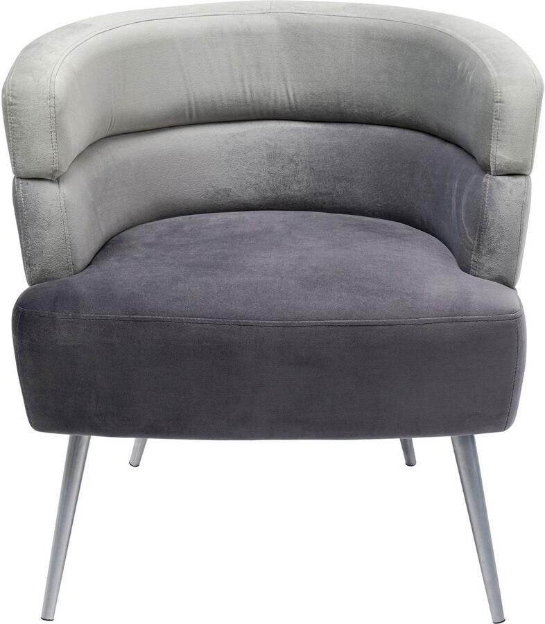 Kare Design Sandwich Fauteuil Velvet Fluweel Grijs