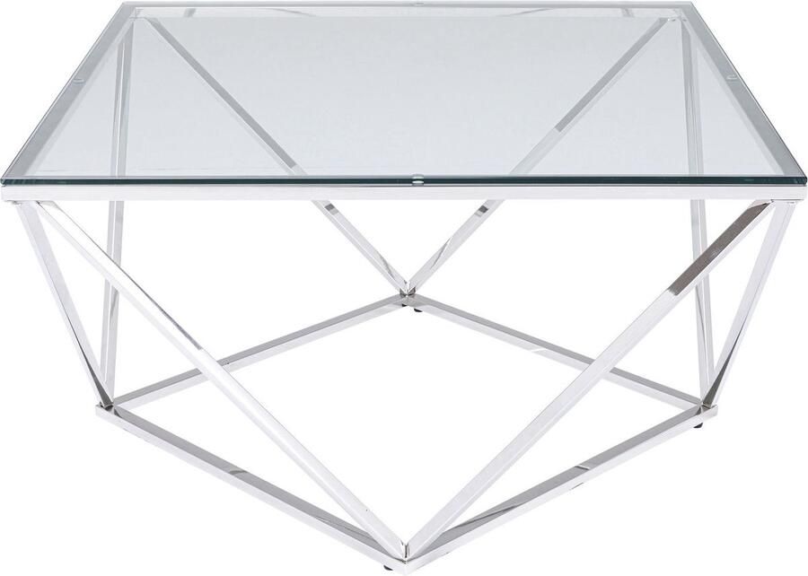 Kare Design Salontafel Cristallo 80x80cm zilver