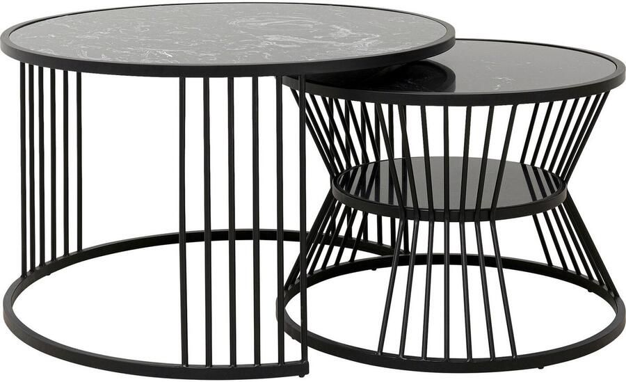 Kare Salontafel Roma Black (Set van 2)