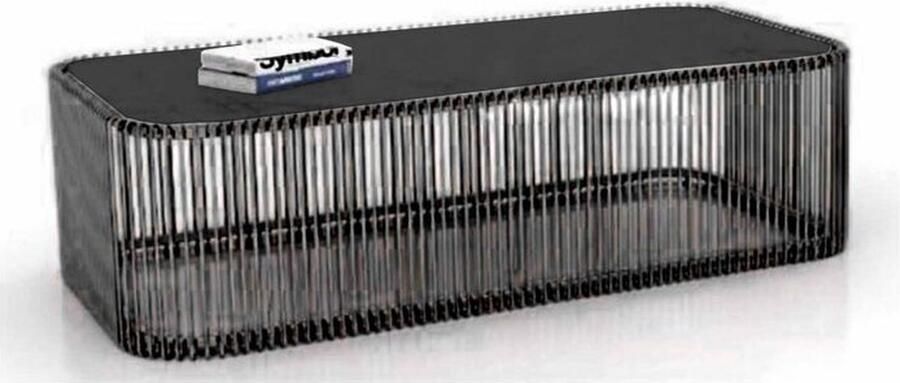 Kare Design Salontafel Wire zwart Marmer Glas 145x70cm