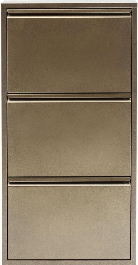 Kare Schoenenkast Caruso bronze 3 laden Design