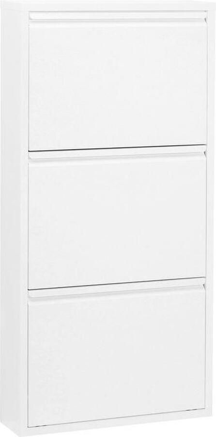 Kare Schoenenkast Caruso wit 3 laden Design