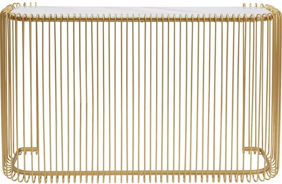 Kare Sidetable Wire Glass Marble Gold 142x89cm