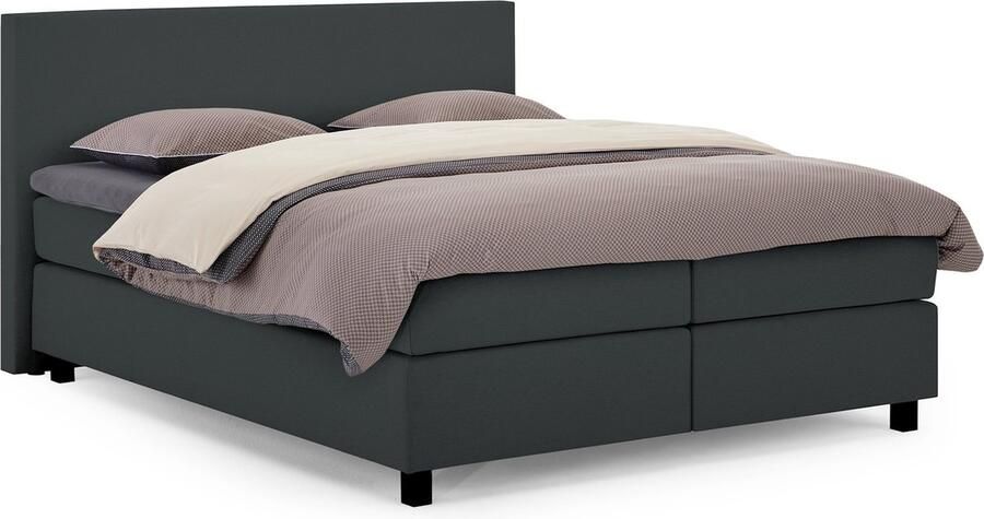 Karlsson Autentik Tunn complete boxspring met pocketvering matras 160x220 cm Antraciet